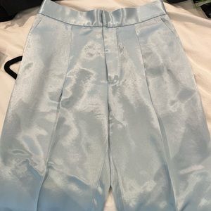 MARC BY MARC JACOBS Stormy Sky Blue Cosmo Satin High Waist Pleated Trousers